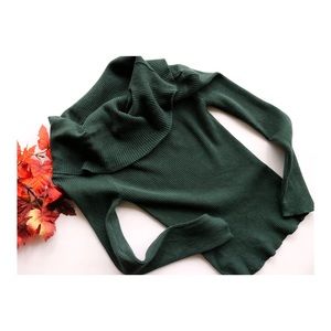 Shinestar Tops - Shine star Green Cowl-neck Ribbed long sleeve Shinestar Tops - Shine star Green Cowl-neck Ribbed long sleeve